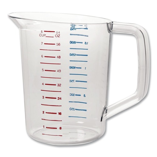 Just Launched | Rubbermaid Commercial FG321700CLR 2 qt. Bouncer Measuring Cup - Clear image number 0