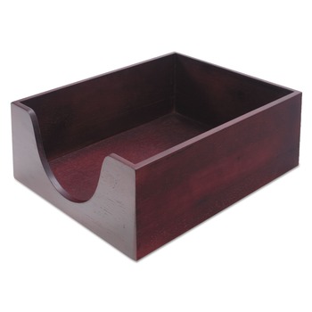Carver CW08213 10.13 in. x 12.63 in. x 5 in. Double-Deep Hardwood Stackable Letter Desk Trays - Mahogany