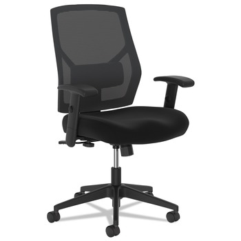 OFFICE FURNITURE AND LIGHTING | HON HVL581.ES10.T VL581 250 lbs. Capacity 18 in. to 22 in. Seat Height High-Back Task Chair - Black