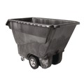 Trash Cans | Rubbermaid Commercial FG9T1500BLA 1250 lbs. Capacity Rectangular Structural Foam Tilt Truck - Black image number 2