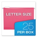 Just Launched | Pendaflex 04152 1/5 PIN 1/5-Cut Tabs Colored Reinforced Hanging Letter Folders - Pink (25/Box) image number 4