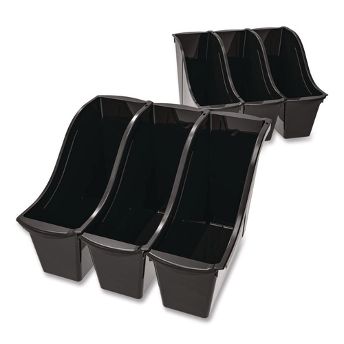 Boxes & Bins | Storex 70123E06C Small Book Bin, 1.5 gal, 4.5-in x 11.75-in x 8.5-in, Black, 6/Pack image number 0