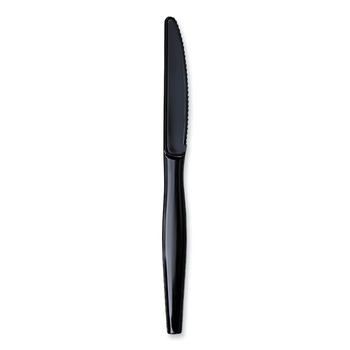 CUTLERY | Boardwalk BWKKNIHWPSBIW Wrapped Heavyweight Polystyrene Knives - Black (1000/Carton)