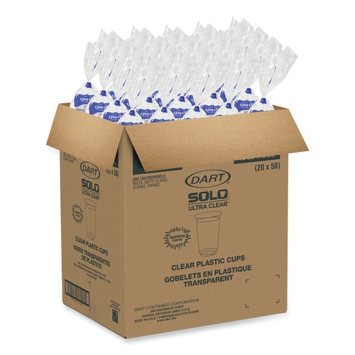 Cups and Lids | Dart TR16 16 oz. Ultra Clear Plastic Cups - Clear (1000/Carton) image number 0