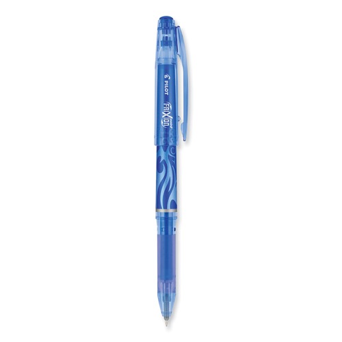 Pens | Pilot 31574 FriXion Stick Extra-Fine 0.5 mm Blue Ink Point Erasable Gel Pen - Blue/Silver/Transparent Blue Barrel (1-Dozen) image number 0