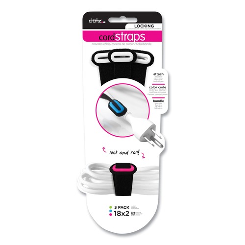 Office Electronics & Batteries | Dotz 22201 Locking Cord Strap - Black image number 0