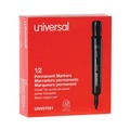 Permanent Markers | Universal UNV07051 Broad Chisel Tip Permanent Marker - Black (1 Dozen) image number 1