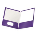 File Folders | Oxford 51726EE 11 x 8.5 100-Sheet Capacity High Gloss Laminated Paperboard Folder - Purple (25/Box) image number 0