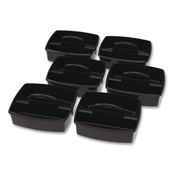 Storex 00973E06C Large Caddy, 13 x 11 x 6.38, Black, 6/Pack