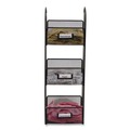 Desktop Organizers | Safco 3290BL 6 in. x 6 in. x 18 in. Steel Mesh 3 Compartments Onyx Breakroom Organizers - Black image number 2