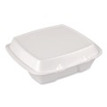 Food Trays, Containers, and Lids | Plastifar 12095 9 in. x 9 in. x 3 in. Secure Two Tab Latch Poly Bag Foam Hinged Lid Container - White (200/Carton) image number 2