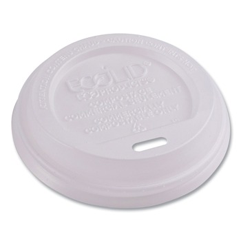 Eco-Products EP-ECOLID-8 EcoLid PLA Renewable/Compostable 8 oz Hot Cup Lids - White (800/Carton)