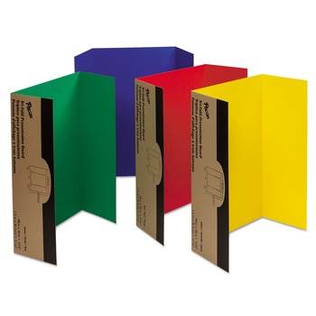 OFFICE PRESENTATION SUPPLIES | Pacon P37564 48 in. x 36 in. Spotlight Corrugated Presentation Display Boards - Blue/Green/Red/Yellow (4/Carton)