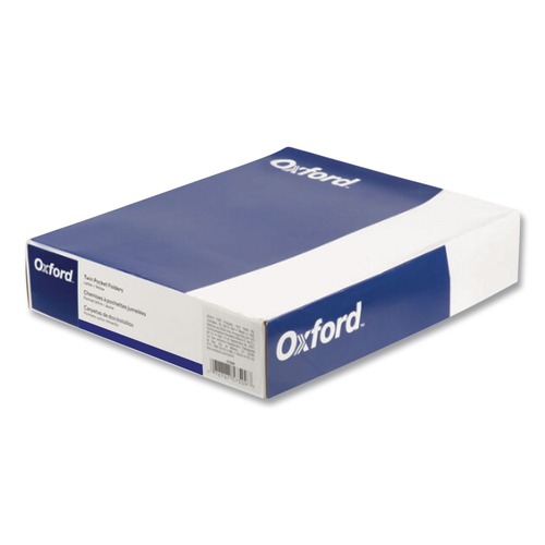 Report Covers & Pocket Folders | Oxford 57572 8.5 x 11 Leatherette Two Pocket Portfolio - Blue/Blue (10/Pack) image number 0