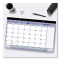Bulletin Boards | Brownline C181700 17.75 in. x 10.88 in. 12-Month (Jan to Dec) 2025 Monthly Desk Pad Calendar - White/Blue/Green Sheets Black Binding/Clear Corners image number 1