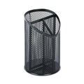 Back to School Sale | Universal UNV20019 4.13 in. Diameter x 6 in. Height 3-Compartment Metal Mesh Pencil Cup - Black image number 1