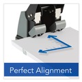 Staple Punches | Swingline A7074190 9/32 in. Holes 100-Sheet Fixed Centers High Capacity Two-Hole Punch - Black/Gray image number 5