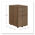 Office Carts & Stands | Alera VA572816WA 15.88 in. x 20.5 in. x 28.38 in. Valencia Series 3-Drawer Mobile File Pedestal - Walnut image number 5