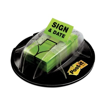 Post-it Flags 680-HVSD Sign and Date Page Flags in Dispenser - Bright Green (200/Pack)