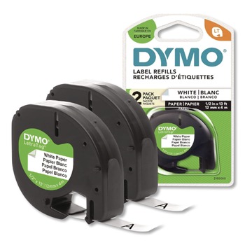JUST LAUNCHED | DYMO 10697 LetraTag 0.5 in. x 13 ft. Paper Label Tape Cassettes - White (2/Pack)