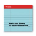 Notebooks & Pads | Universal UNV35880 50-Sheet 8.5 in. x 11 in. Colored Perforated Writing Pads - Wide/Legal Rule, Blue (1 Dozen) image number 3