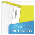 File Folders | Oxford 57709 11 in. x 8.5 in. 0.5 in. Capacity Twin-Pocket Folders with 3 Fasteners - Yellow (25/Box) image number 3