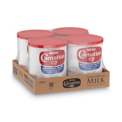 Condiments | Carnation 12428935 22.75 oz Canister Instant Nonfat Dry Milk - Unsweetened (4/Carton) image number 0