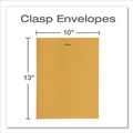 Envelopes & Mailers | Quality Park QUA38197 Clasp #97 Square Flap Clasp/Gummed Closure 10 in. x 13 in. Envelope - Brown Kraft (100/Box) image number 2