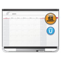 White Boards | Quartet CP32P2 36 in. x 24 in. Prestige 2 Magnetic Total Erase Monthly Calendar - White Surface, Graphite Gray Fiberboard/Plastic Frame image number 1