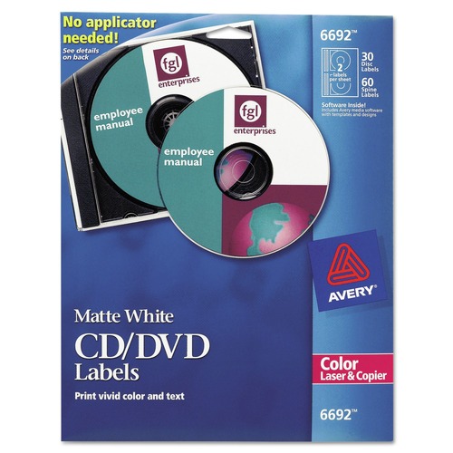 Labels | Avery 06692 Laser CD Labels - Matte White (30-Piece/Pack) image number 0