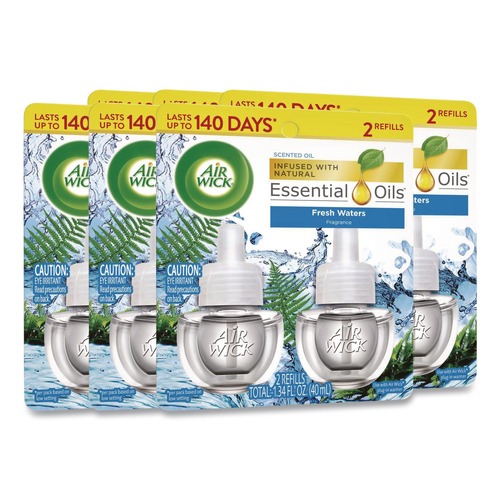 Odor Control | Air Wick 62338-79717 0.67 oz. Scented Oil Refill - Fresh Water (6/Carton) image number 0