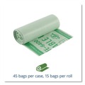 Trash Bags | Stout by Envision E2430E85 13 Gallon 0.85 mil 24 in. x 30 in. EcoSafe-6400 Bags - Green (45/Box) image number 3