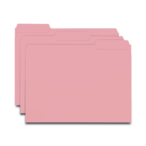 File Folders | Smead 10263 0.75 in. Expansion Interior File Folders - Pink/Letter Size (100/Box) image number 0