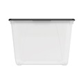 Boxes & Bins | Storex 00900U04C 16 Gallon 22.7 in. x 18.25 in. x 12.86 in. Storage Tote - Clear/black image number 4