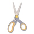 Arts & Crafts Supplies | Westcott 13529 8 in. Long 3.5 in. Cut Length Titanium Bonded Scissors - Straight Gray/Yellow Handle image number 1