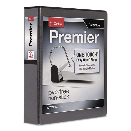Binders | Cardinal 10321CB 11 in. x 8-1/2 in. ClearVue 3-Ring 2 in. Capacity Easy Open Slant-D Ring Binder - Black image number 0