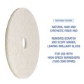  | Boardwalk BWK4021NAT 21 in. Diameter Natural Burnishing Floor Pads - White (5/Carton) image number 5