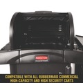Cleaning Carts | Rubbermaid Commercial FG9T8600BLA 17.75 in. x 10.3 in. Locking Security Hood - Black image number 5