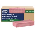 Cleaning Cloths | Tork 192187 1-Ply 6 x 10.75 Foodservice Cleaning Towel - Pink (1/Carton) image number 1