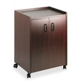 Office Filing Cabinets & Shelves | Safco 8953MH 23 in. x 18 in. x 31 in. 3 Shelves Engineered Wood Mobile Refreshment Center - Mahogany image number 0