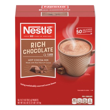  | Nestle 12098978 0.71 oz. Hot Cocoa Mix Packets - Rich Chocolate (50/Box, 6 Box/Carton)