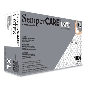 SemperCare SCLT105 Latex Gloves - Cream/X-Large (1000/Carton)