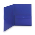 File Folders | Smead 87701 11 in. x 8.5 in. Poly 2-Pocket Folder with Security Pocket - Blue (5/Pack) image number 1