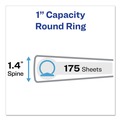Binders | Avery 04301 1 in. Capacity 11 x 8.5 Economy Non-View Binder with 3 Round Rings - Black image number 3
