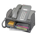 Office Phones & Accessories | Safco 2160BL 11.75 x 9.25 x 7 Onyx Angled Mesh Steel Telephone Stand - Black image number 2