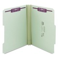 File Folders | Smead 14982 2 in. Expansion 2/5-Cut Two SafeSHIELD Coated Fasteners Letter Size Recycled Pressboard Folders - Gray-Green (25/Box) image number 0