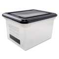Desktop Organizers | Innovative Storage Designs 55802 17.75 in. x 14 in. x 10.25 in. Letter/Legal File Tote with Contents Label - Clear/Black image number 2