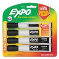 Washable Markers | EXPO 1944729 Broad Chisel Tip Magnetic Dry Erase Marker - Black (4/Pack) image number 0