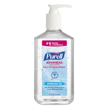 HAND SANITIZERS | PURELL 3659-12 Advanced 12 oz. Refreshing Gel Hand Sanitizer Pump Bottle - Clean Scent (12/Carton)