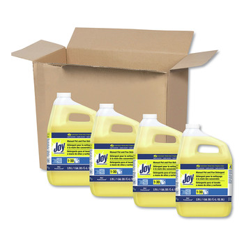 Joy 57447 1 Gallon Bottle Lemon Scent Dishwashing Liquid (4/Carton)